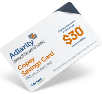 ADLARITY® Copay Savings Card from CoriumCares™.