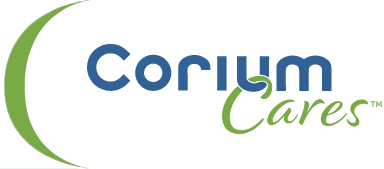 CoriumCares™ logo.